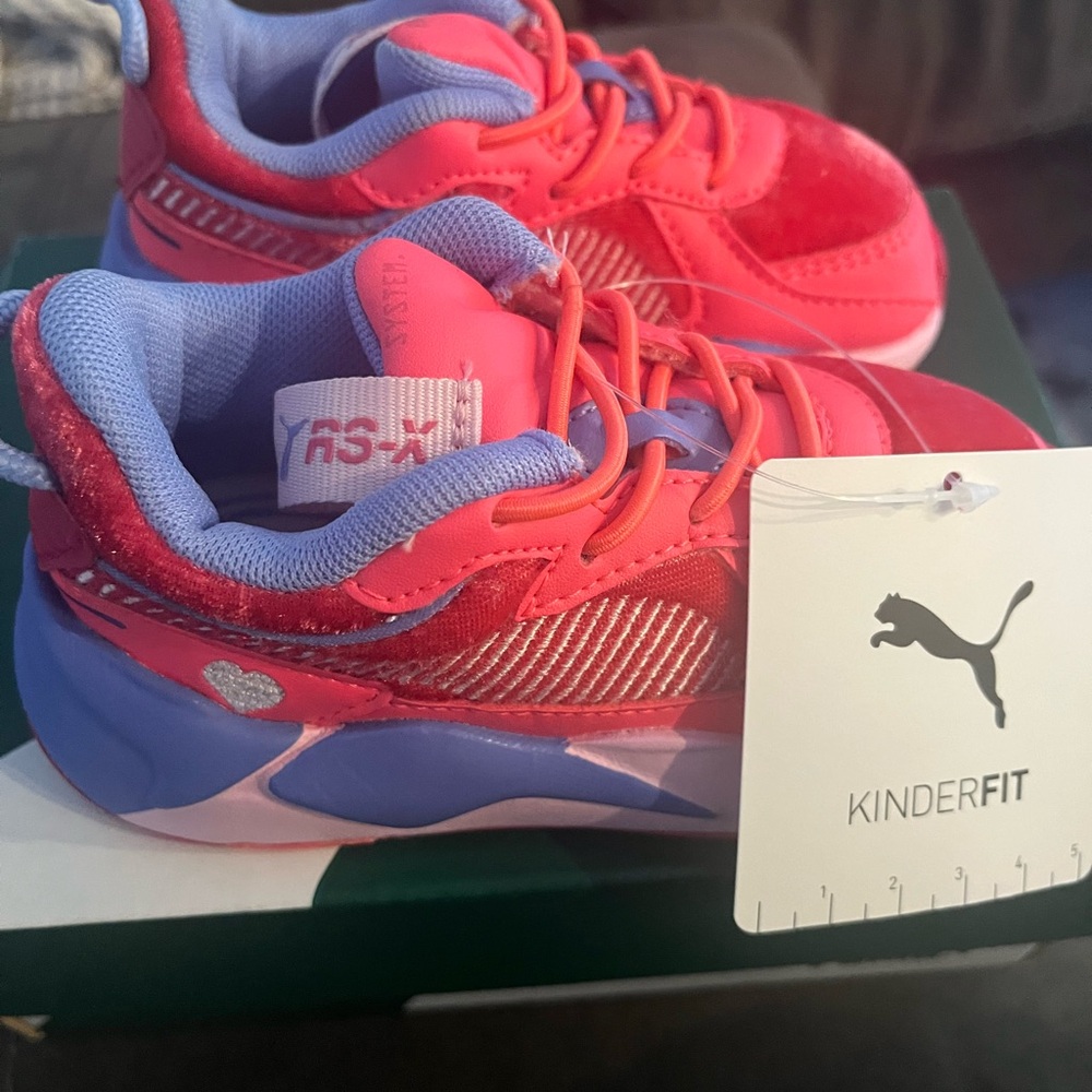 Puma Kids RS-X Bright Pink and Lavender Sneakers